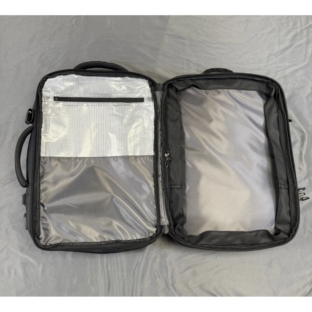 ReeYee Expandable 25L-40L Travel Backpack Black Laptop Bag Business Commute